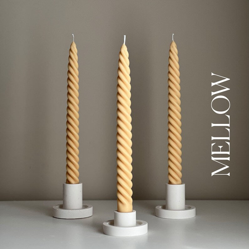 6Pcs Spiral Candles Size 10" Inches