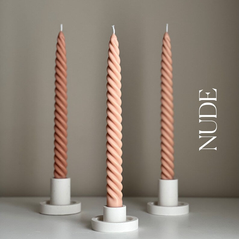 6Pcs Spiral Candles Size 10" Inches