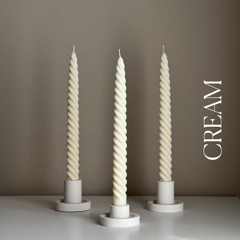 6Pcs Spiral Candles Size 10" Inches
