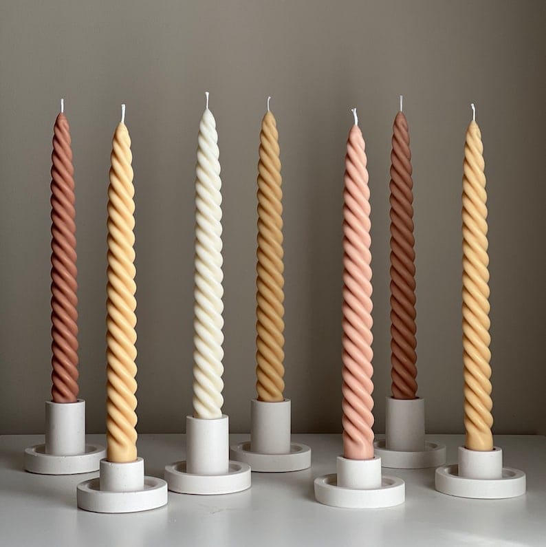 6Pcs Spiral Candles Size 10" Inches