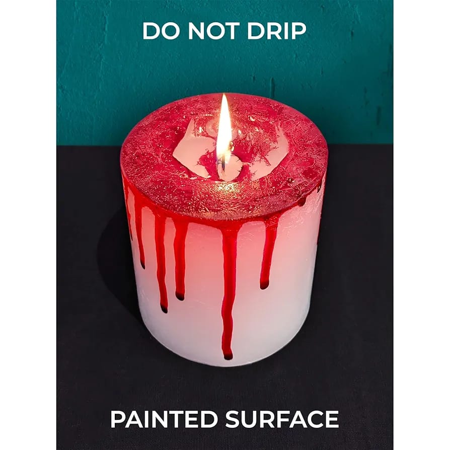 3Pcs Spooky Red Drip Candle Size (3x3)