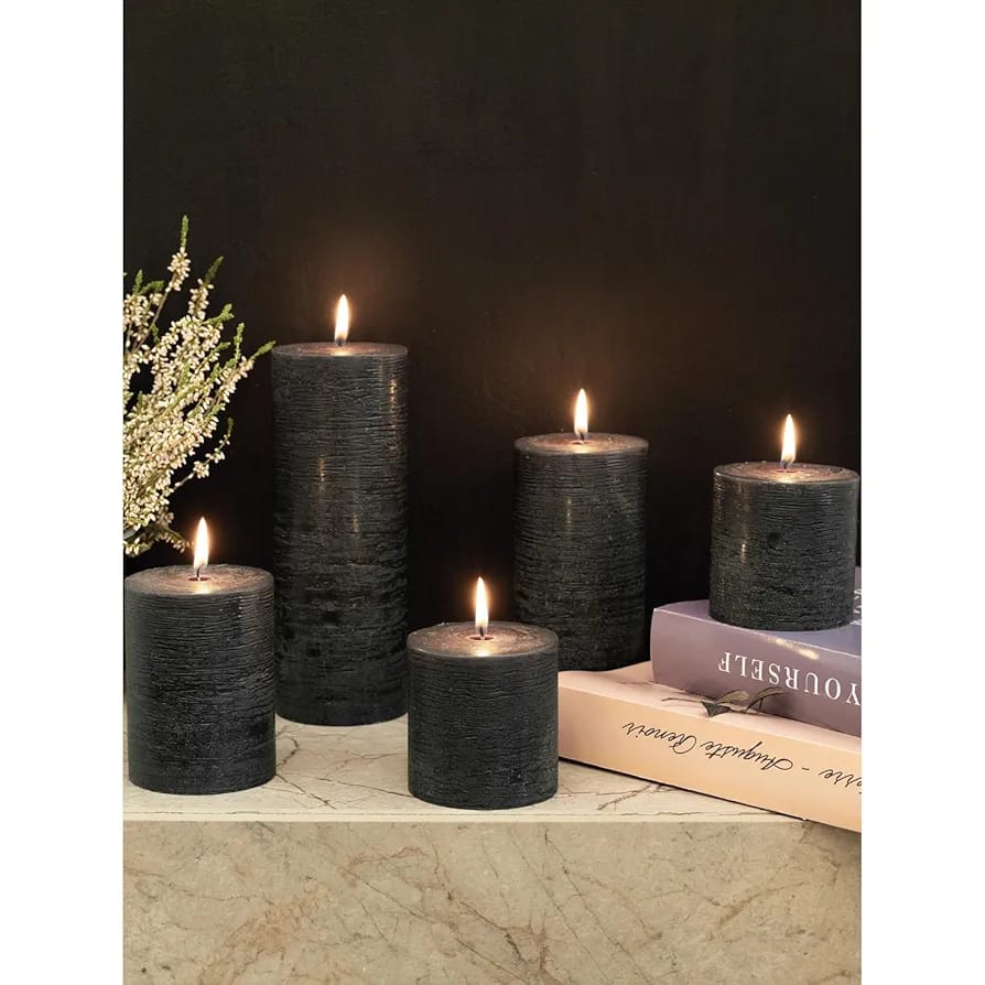 4Pcs Beautiful Pillar Candles Set Size (3x3) (3x4) (3x6) (3x9)