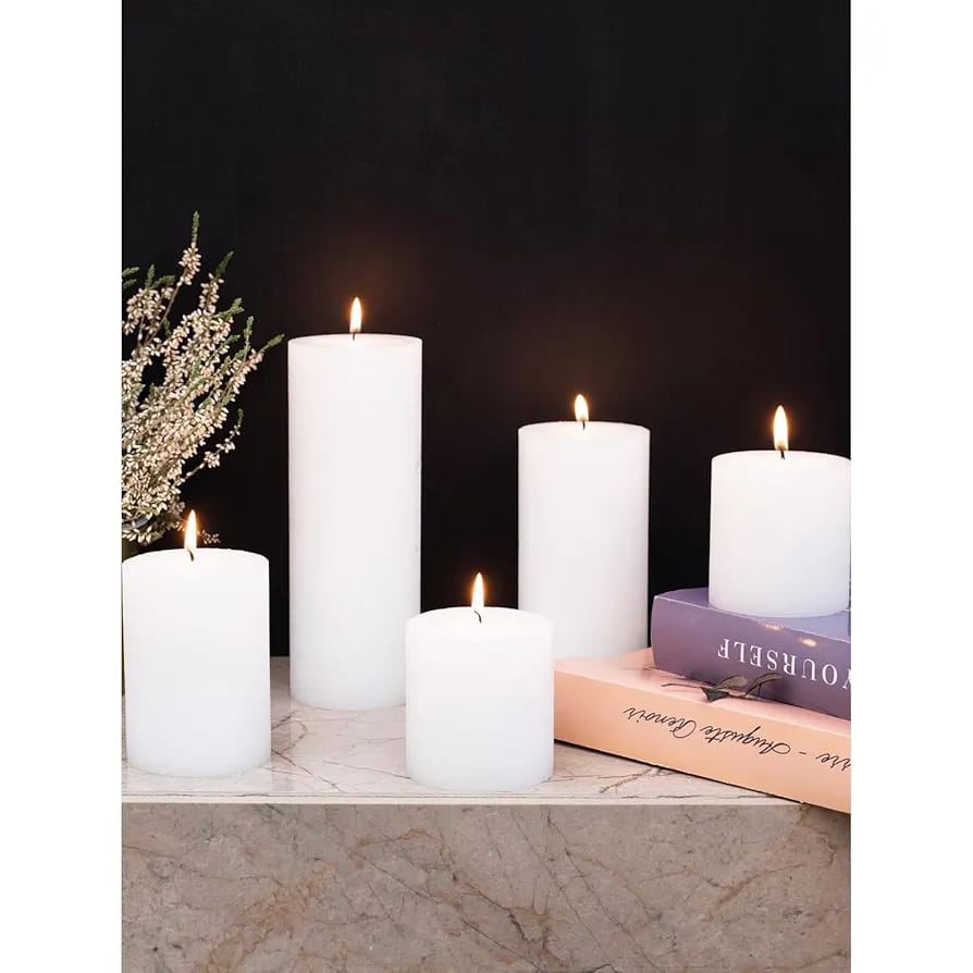 4Pcs Beautiful Pillar Candles Set Size (3x3) (3x4) (3x6) (3x9)
