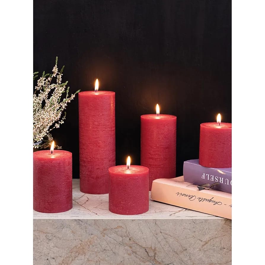 4Pcs Beautiful Pillar Candles Set Size (3x3) (3x4) (3x6) (3x9)