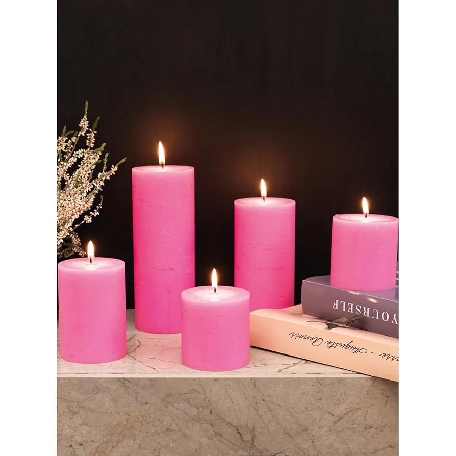 4Pcs Beautiful Pillar Candles Set Size (3x3) (3x4) (3x6) (3x9)