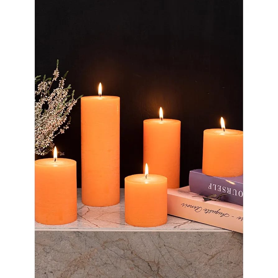 4Pcs Beautiful Pillar Candles Set Size (3x3) (3x4) (3x6) (3x9)