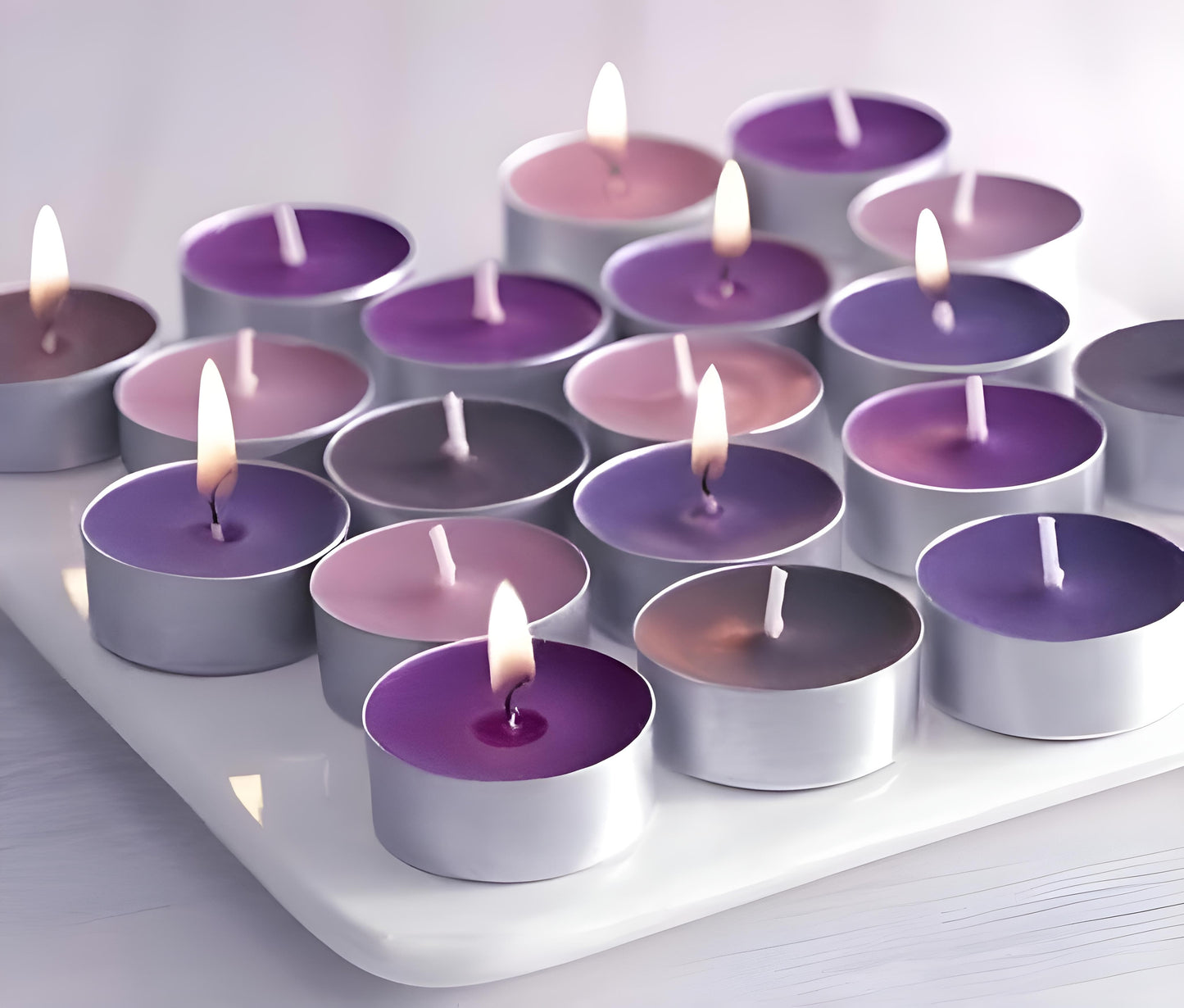 50Pcs Premium Long-Burning Tealight Candles (4 Hours Burning Time)
