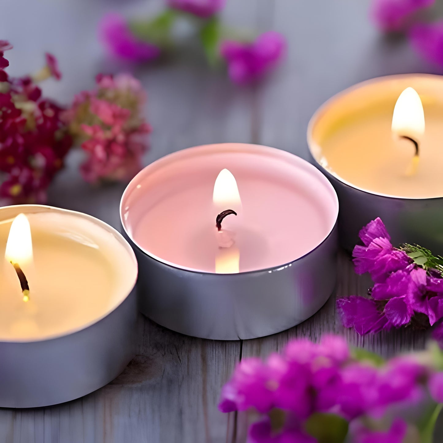 50Pcs Premium Long-Burning Tealight Candles (4 Hours Burning Time)