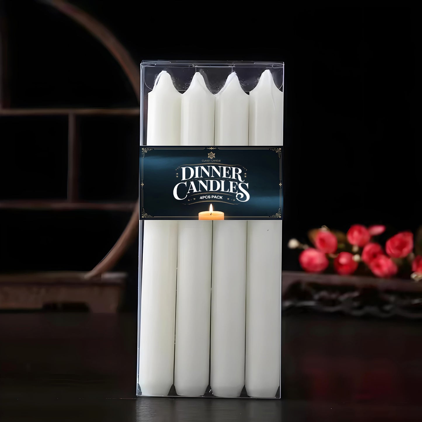 Set of 4 Elegant 7-Inch Dinner Candles for Ambiance and Dining