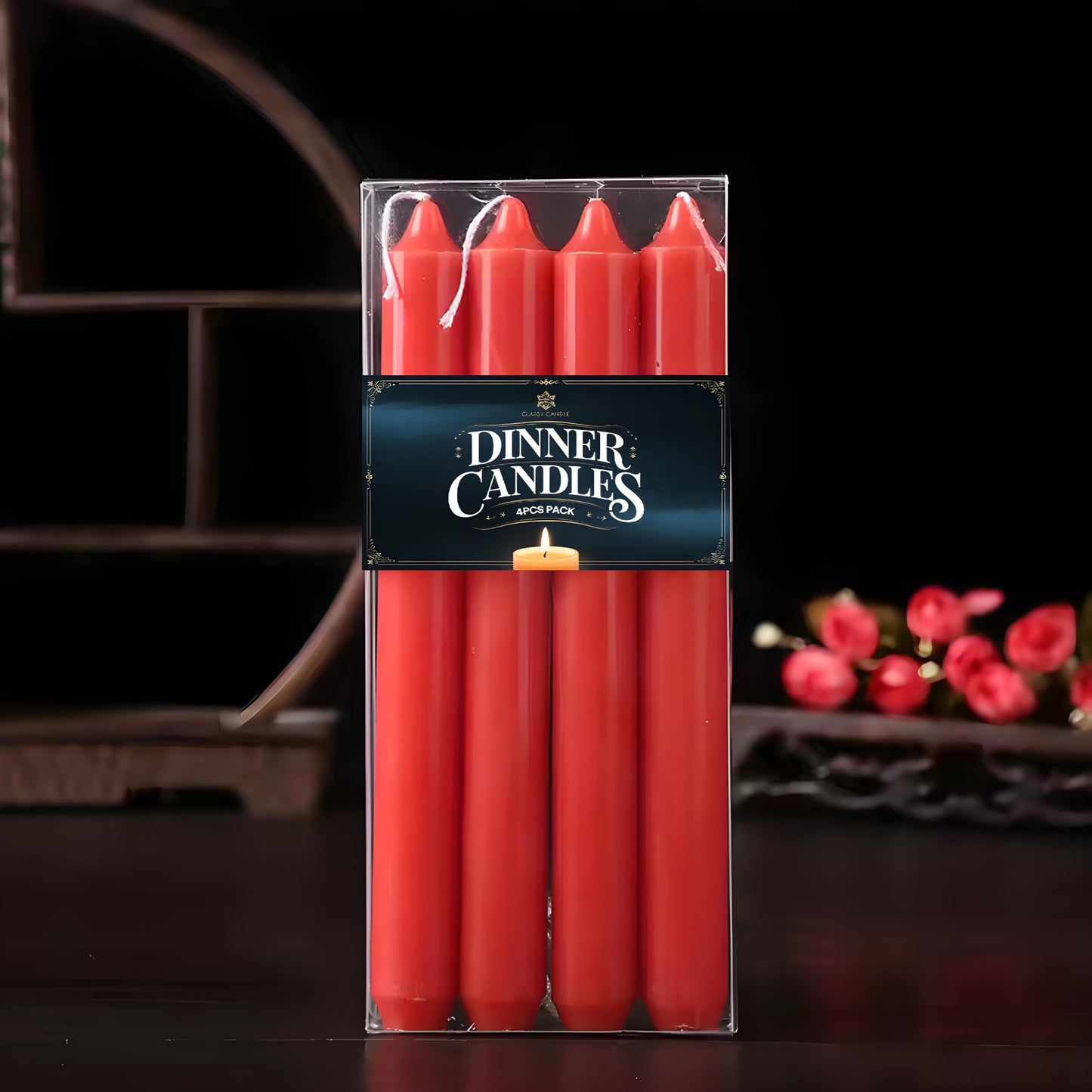 Set of 4 Elegant 7-Inch Dinner Candles for Ambiance and Dining