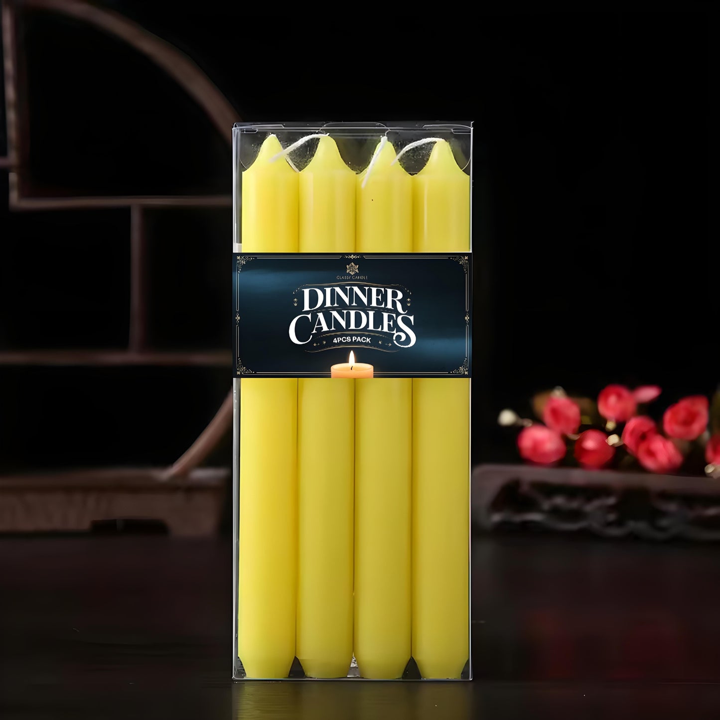 Set of 4 Elegant 7-Inch Dinner Candles for Ambiance and Dining