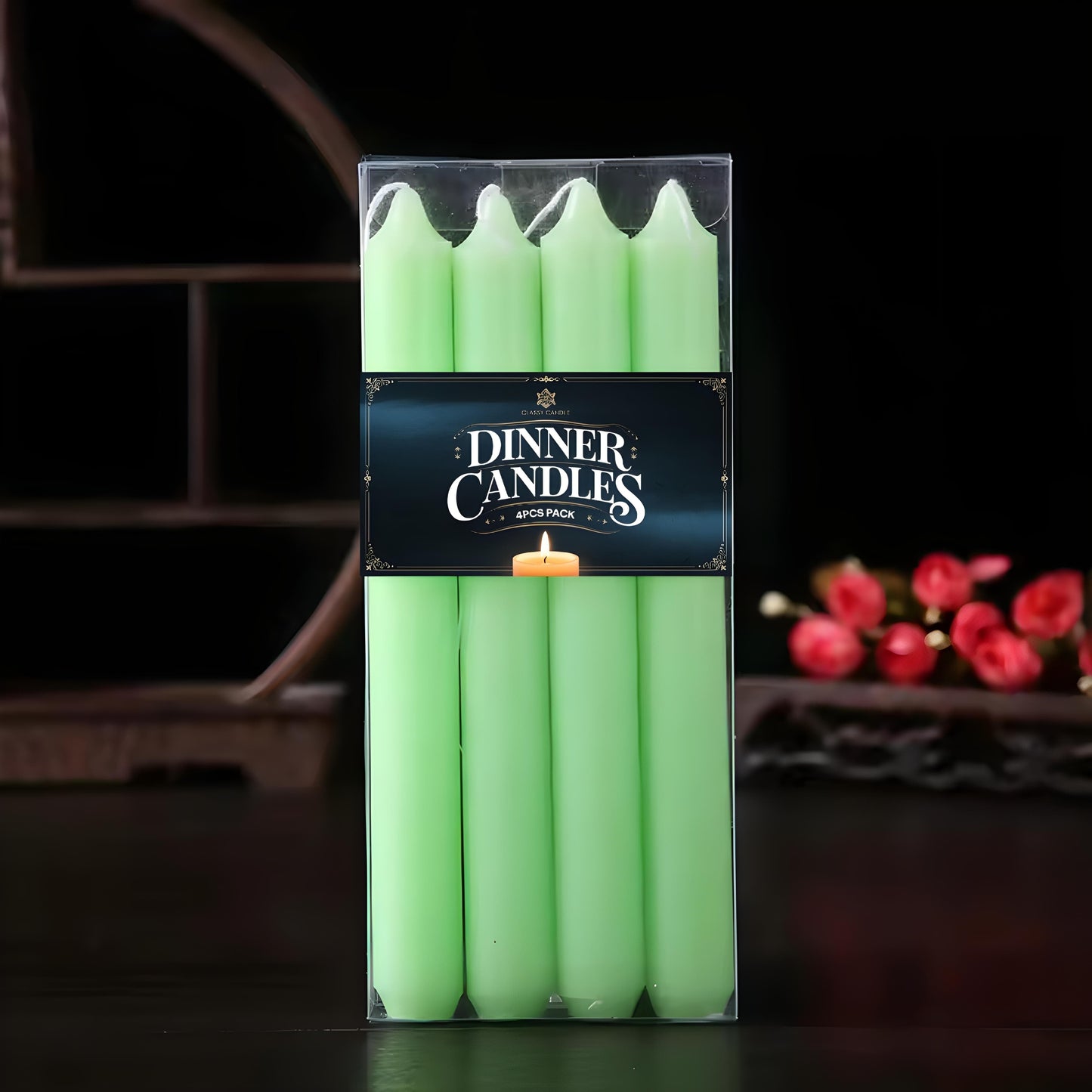 Set of 4 Elegant 7-Inch Dinner Candles for Ambiance and Dining