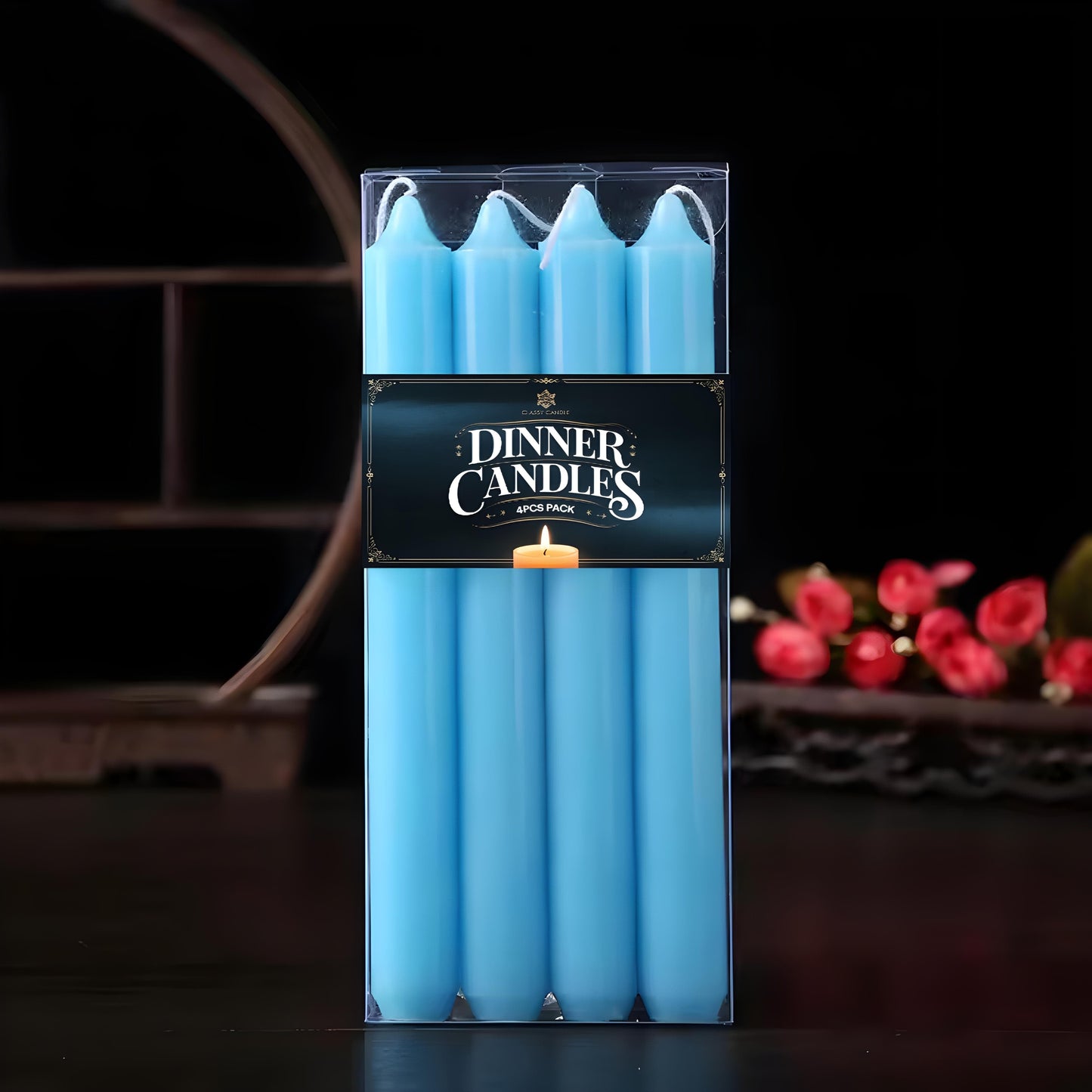 Set of 4 Elegant 7-Inch Dinner Candles for Ambiance and Dining