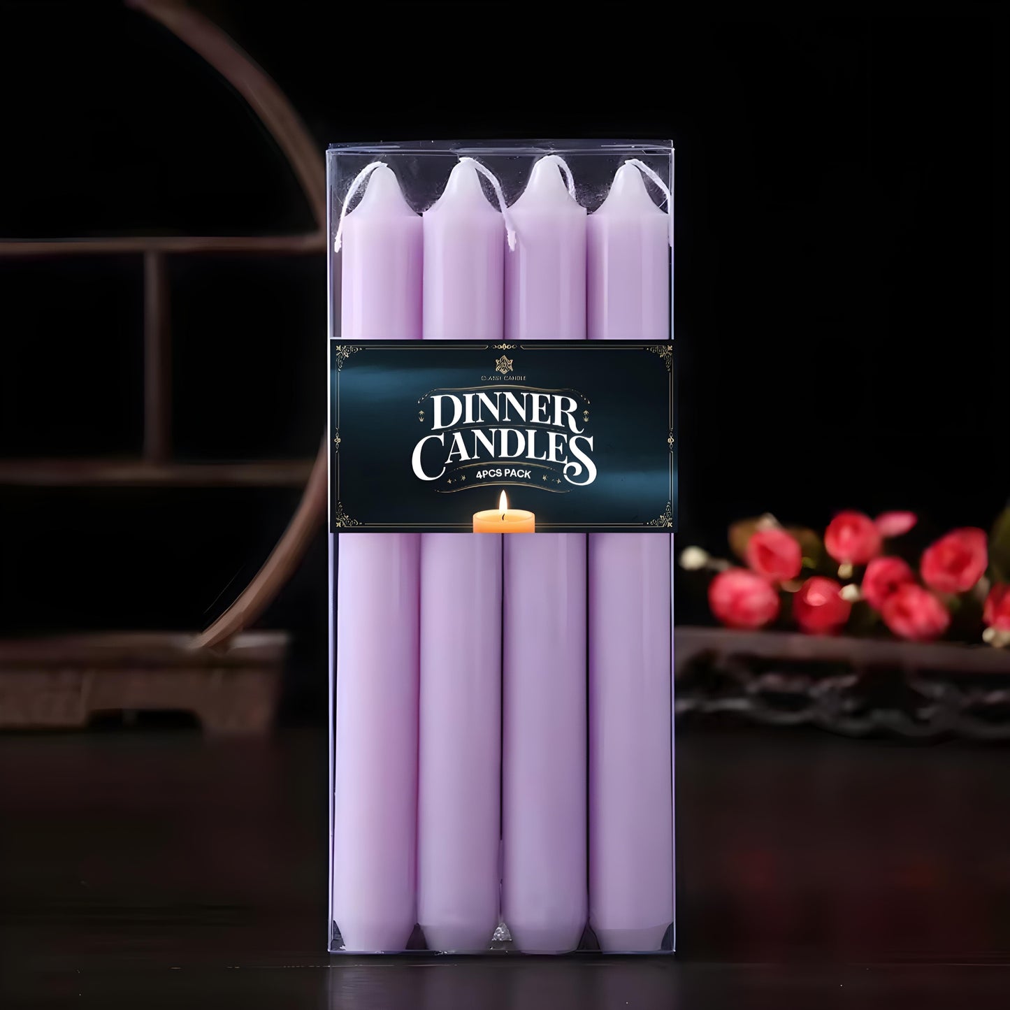 Set of 4 Elegant 7-Inch Dinner Candles for Ambiance and Dining