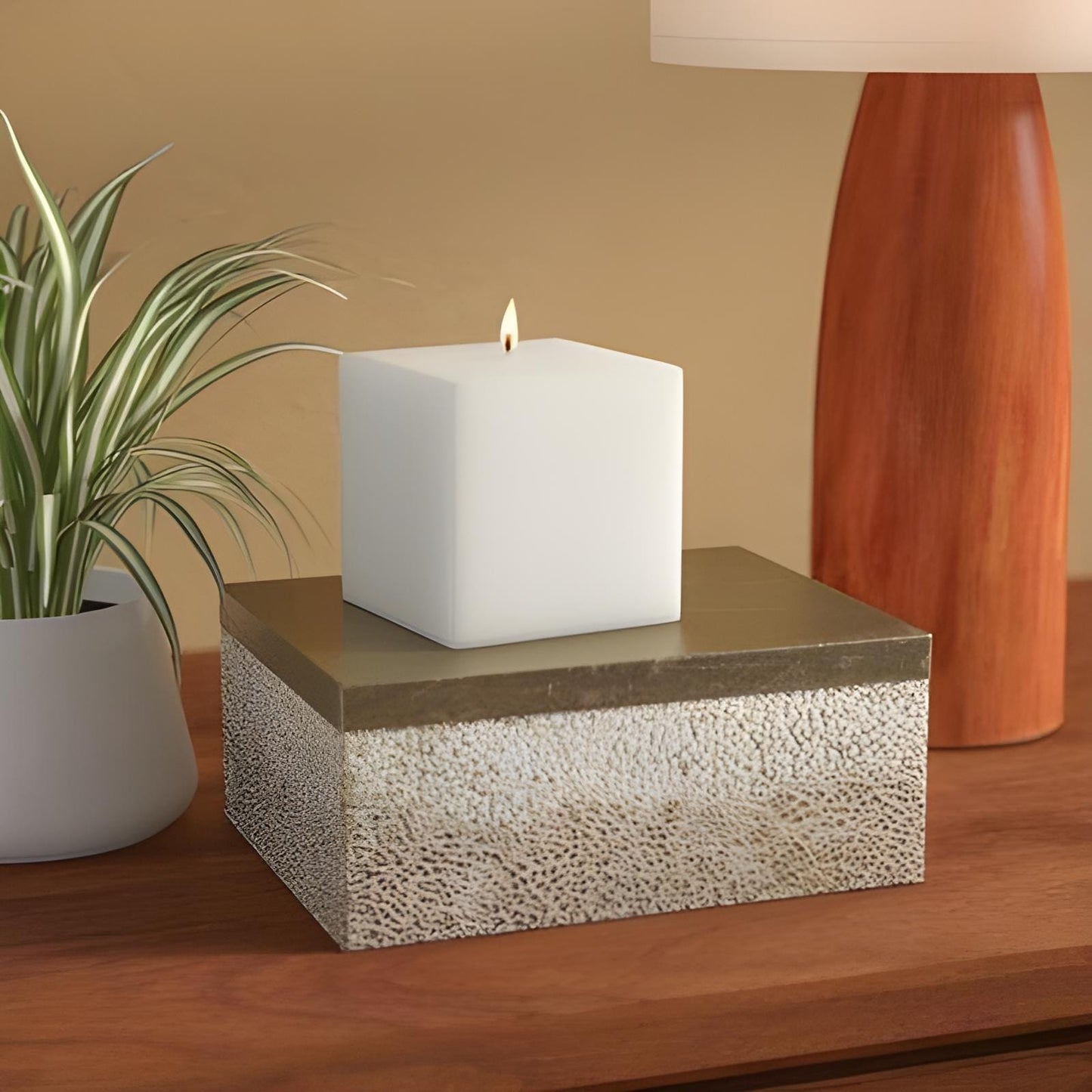 Set of 4 Square Candles (2 x 1.2 inches) - Elegant and Minimalist Decor
