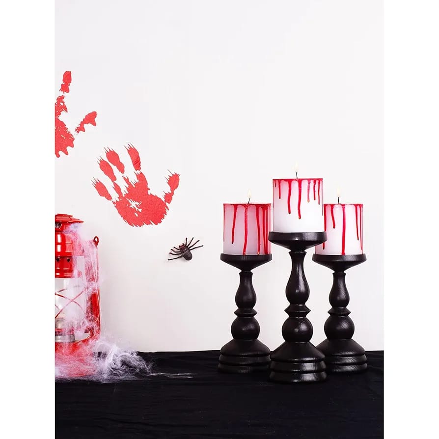 3Pcs Spooky Red Drip Candle Size (3x3)