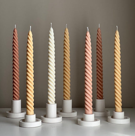6Pcs Spiral Candles Size 10" Inches